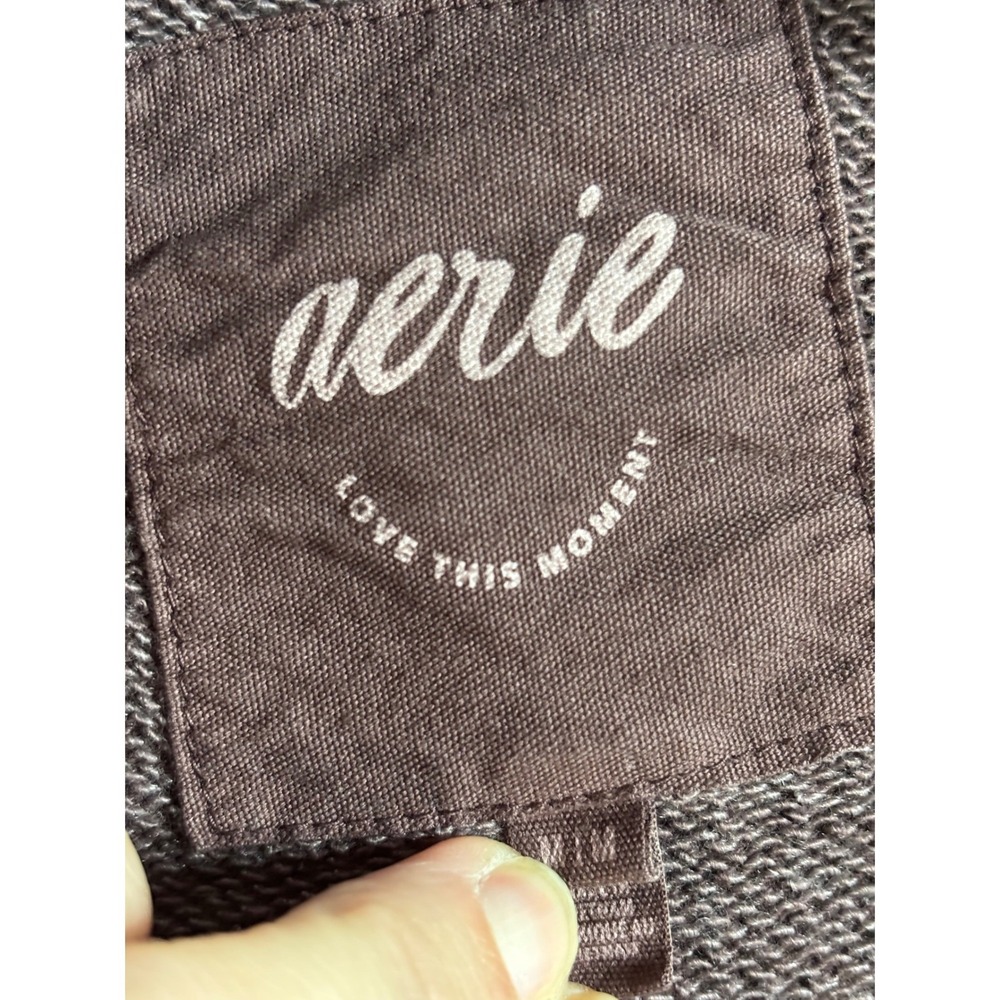 Aerie Oversized Crewneck Sweatshirt M Slouchy Distressed Earthy Cozy Pullover - Picture 4 of 10